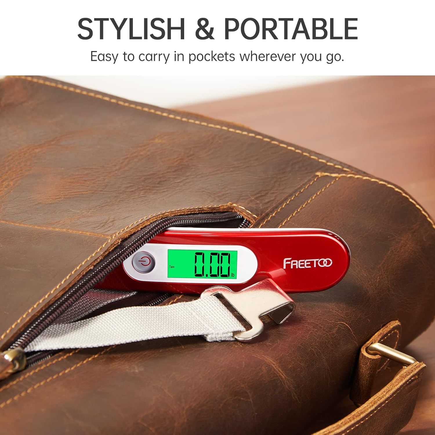 FREETOO Luggage Scale Portable Digital Weight Scale for Travel Suitcase Weigher with Tare Function 110 Lb/ 50Kg Capacity Red-5