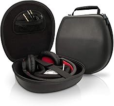 iGadgitz U3804 EVA Hard Case Cover Suitable for Fixed (Non-Folding) Headphones - Black