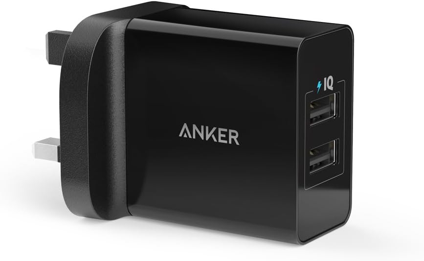 Anker USB Charger 4.8A/24W 2-Port USB Wall Charger and PowerIQ Technology for iPhone XS / XS Max / XR/ iPhone 8 / iPhone 8 Plus / iPhone X / iPhone 7 / 6 / 6 Plus, iPad Air 2 / mini 3, Galaxy Note 5/4, Nexus, HTC M9, Motorola, LG and More-0