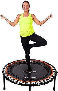 FIT BOUNCE PRO II Bungee Rebounder Mini Trampoline | Already Assembled | Half Folding, Silent & Beautifully Designed for Adults & Kids | Includes Storage Bag & Bounce Counter | Free Online Workouts