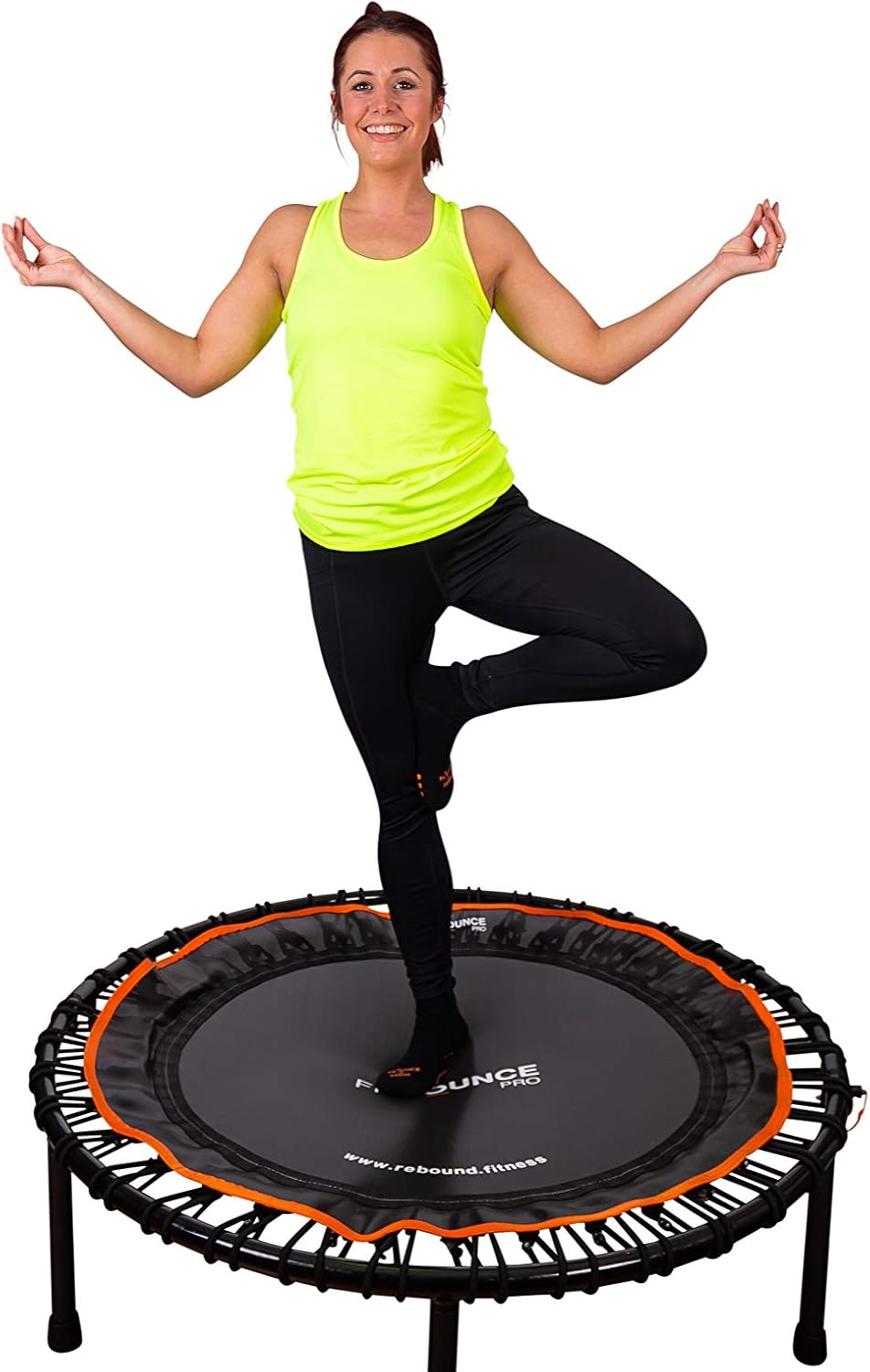 FIT BOUNCE PRO II Bungee Rebounder Mini Trampoline | Already Assembled | Half Folding, Silent & Beautifully Designed for Adults & Kids | Includes Storage Bag & Bounce Counter | Free Online Workouts-0