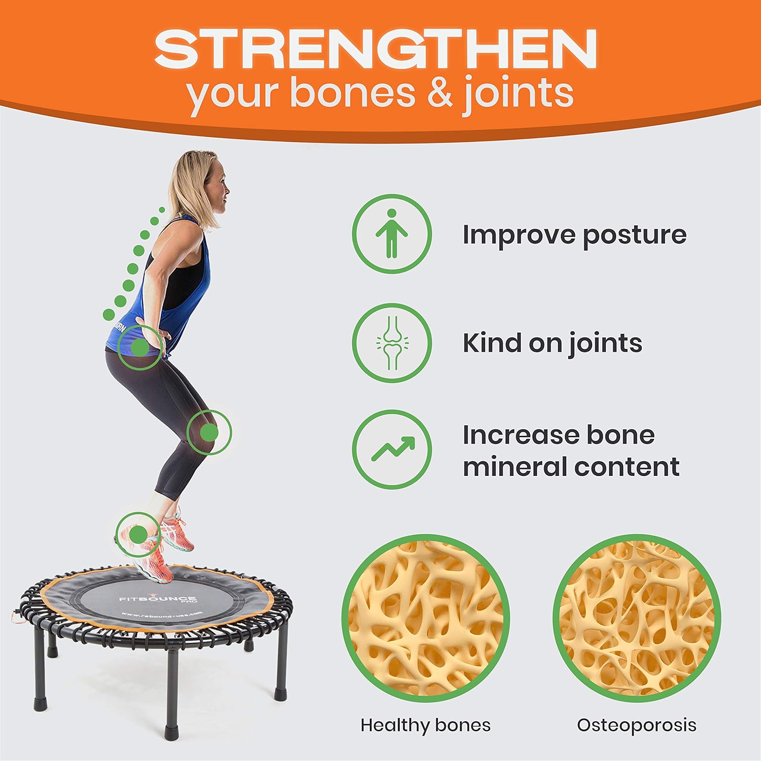 FIT BOUNCE PRO II Bungee Rebounder Mini Trampoline | Already Assembled | Half Folding, Silent & Beautifully Designed for Adults & Kids | Includes Storage Bag & Bounce Counter | Free Online Workouts-5