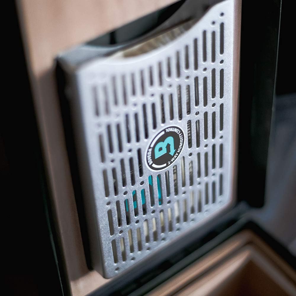 Boveda for Cigars | Brushed Aluminum Boveda Holder for Humidor | For Use With Two (2) Size 60 Boveda (Sold Separately) | Includes Magnetic and Velcro® Mounting Kits | 1-Count-1