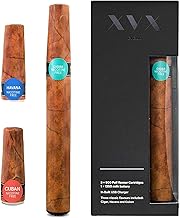 XVX Cigar - Electronic Cigarettes - Rechargeable - includes Prefilled Flavour Cartridges - Cigar - Cuban - Havana - 900 Puffs - USB Charger & Flavour Changing - E Cigarette Shisha - Nicotine Free