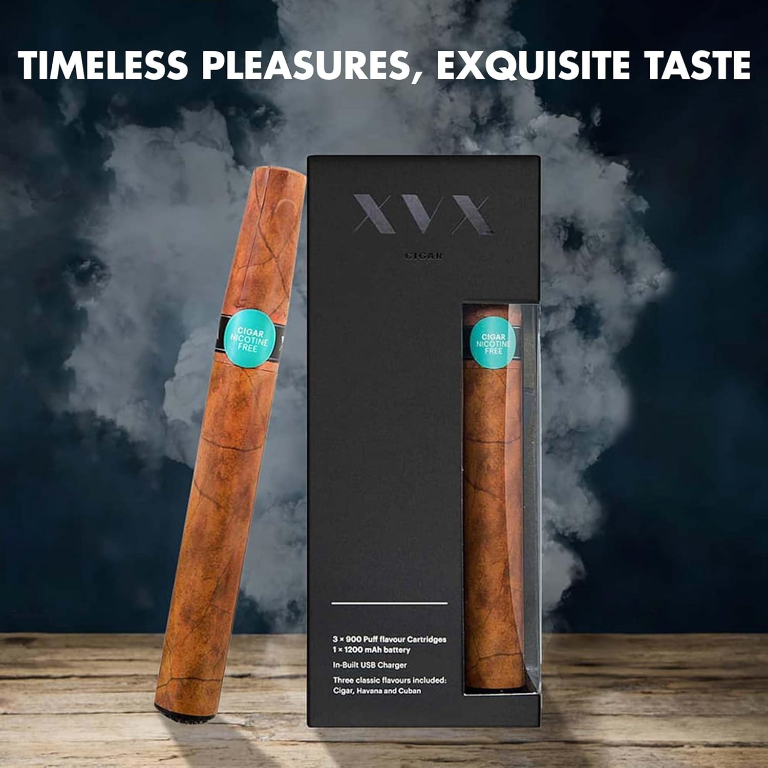 XVX Cigar - Electronic Cigarettes - Rechargeable - includes Prefilled Flavour Cartridges - Cigar - Cuban - Havana - 900 Puffs - USB Charger & Flavour Changing - E Cigarette Shisha - Nicotine Free-5