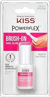 KISS Powerflex Brush-On Nail Glue, Flex Formula for Ultra Hold of False Nails, Instantly Repairs Breaks and Tears