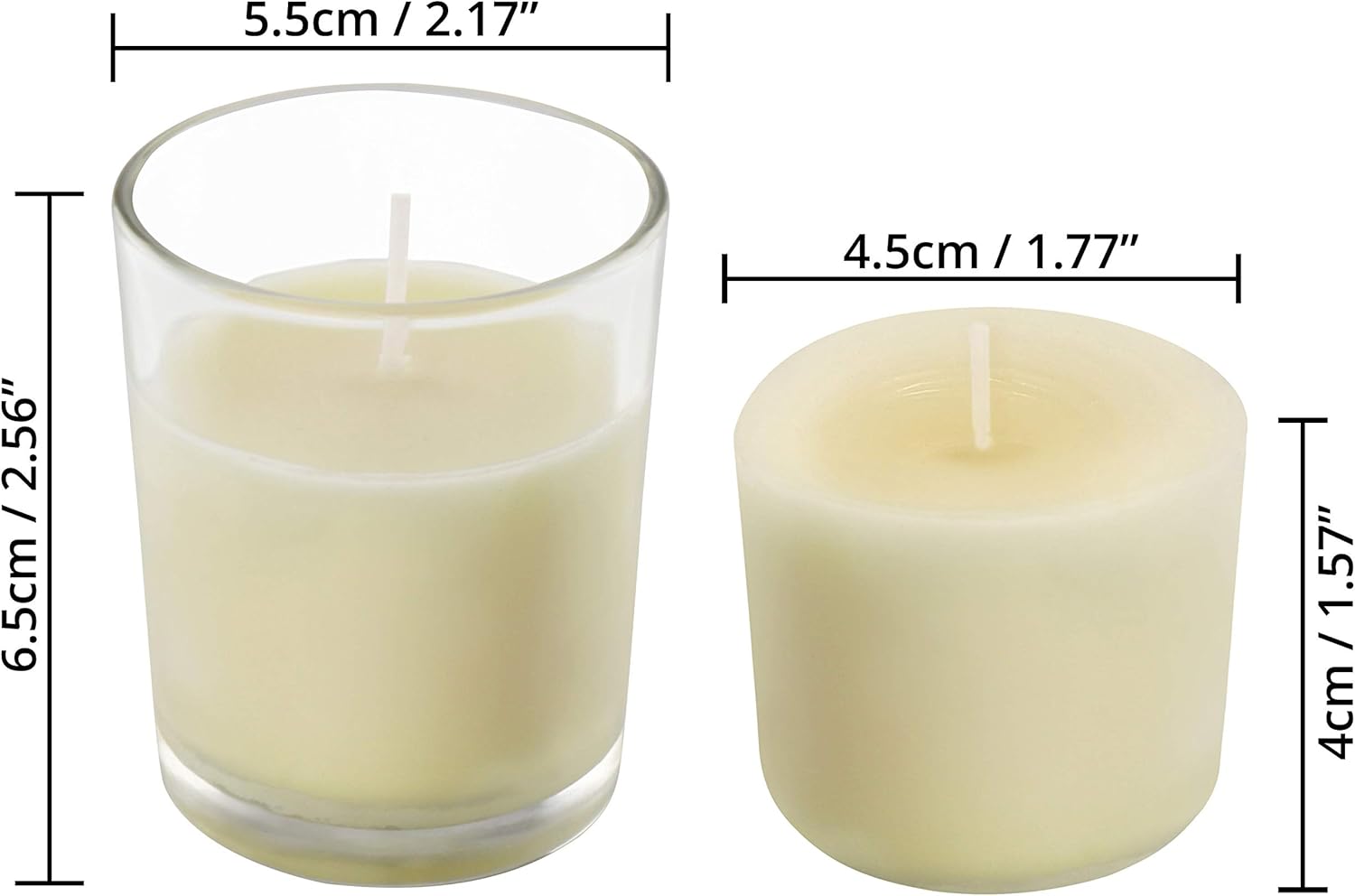 Belle Vous Unscented Clear Glass Filled Votive Candles (24 Pack) - 12 Hour Burn Time - Clear Glass Holders with Hand Poured Warm White Wax Candles - Ideal for Weddings, Spas, Aromatherapy & Home Decor-1