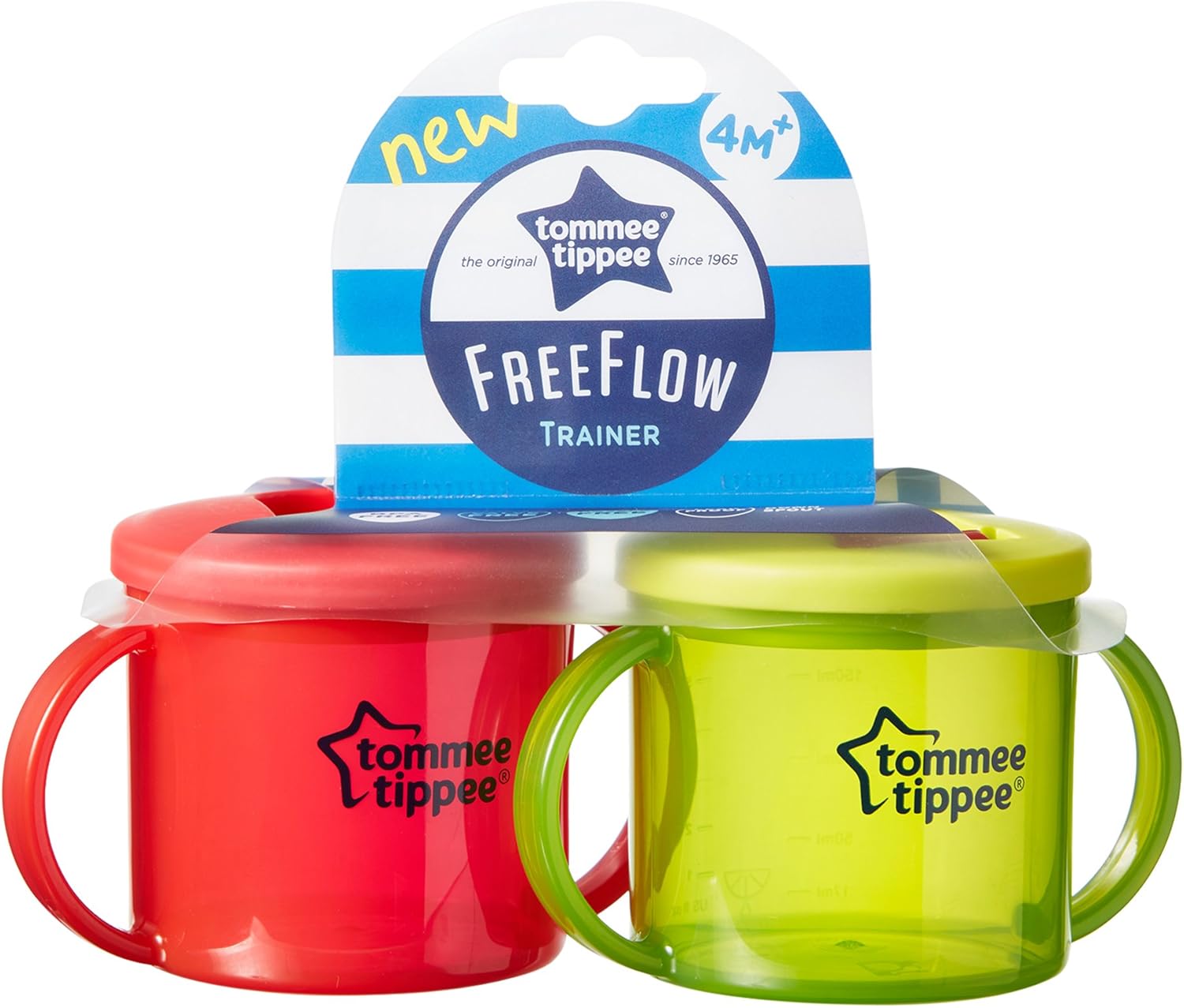 Tommee Tippee Free Flow Trainer Cup with Handles, BPA-Free, 6oz, 2 Count (Designs May Vary)-3