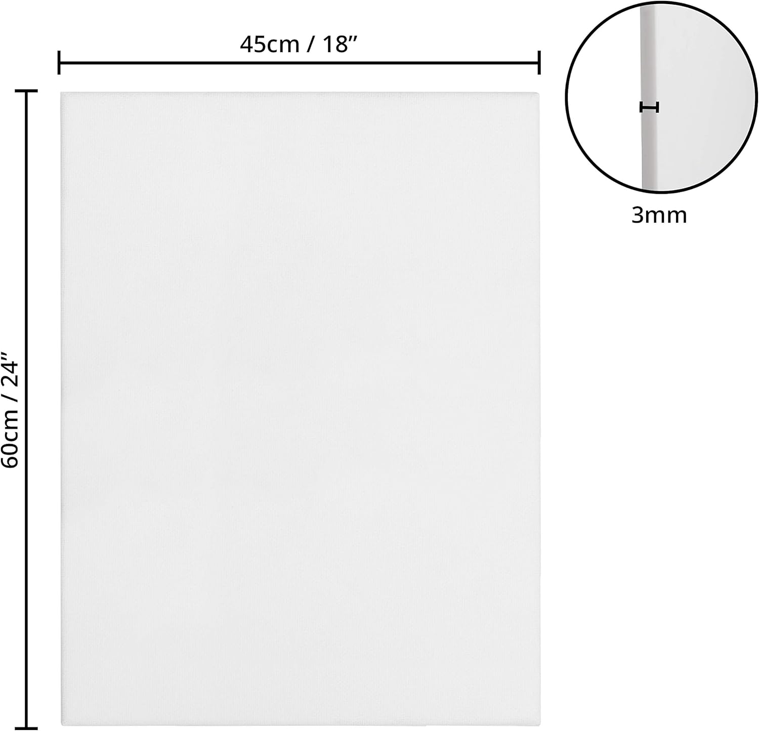 BELLE VOUS Blank Canvas (4 Pack) - 45 x 60cm (18 x 24 inches) - Large Pre Stretched Canvas Panel Boards - Suitable for Acrylic and Oil Painting also for Sketching and Drawing-1