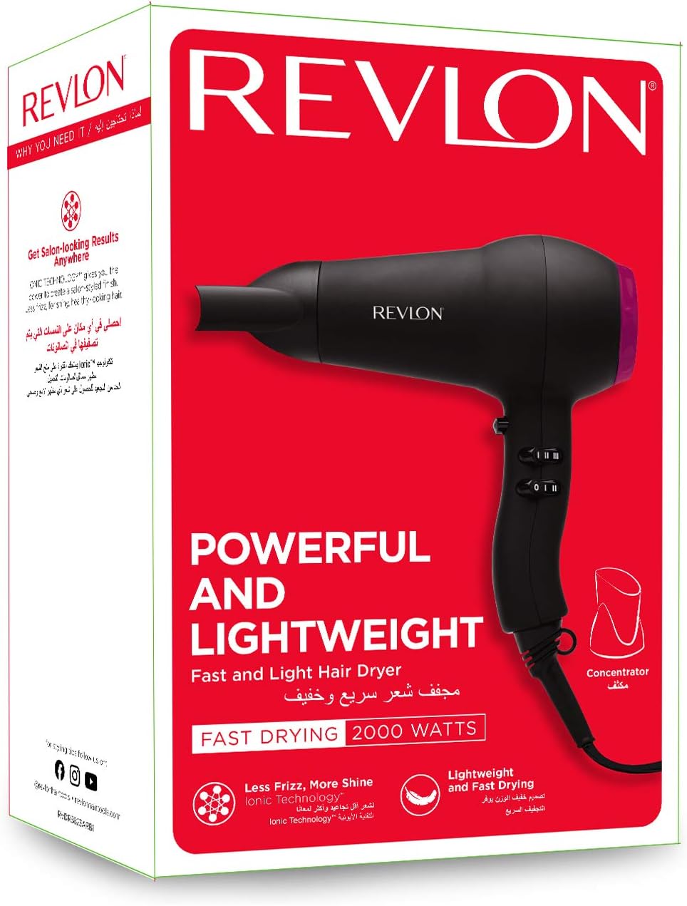 Revlon RVDR5823 Fast and Light Hair Dryer, 2000W-5