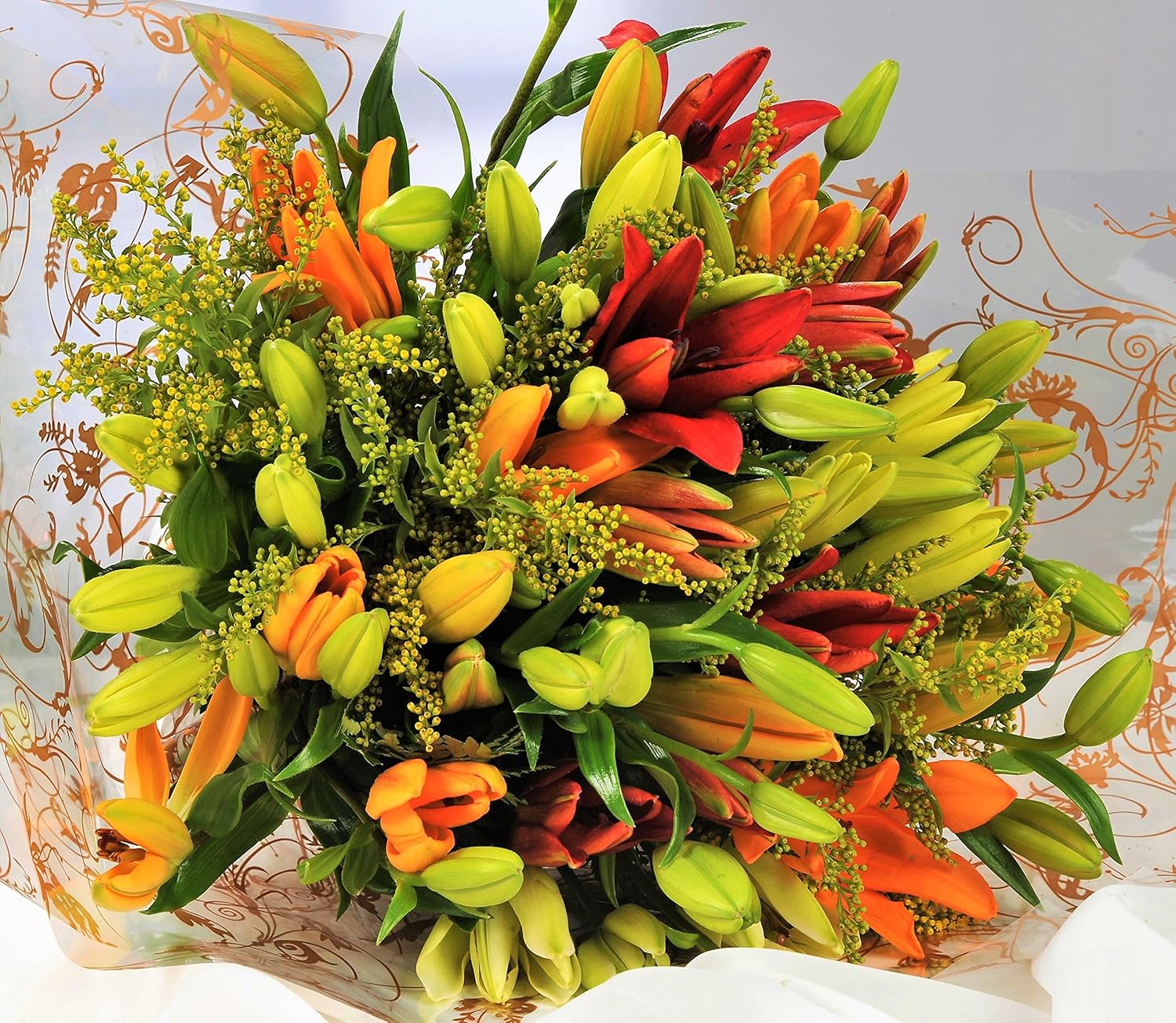 Asiatic Lily Fresh Flowers Delivery Next Day Prime, Send a Luxury Gift Wrapped Bouquet with Handwritten Card-0