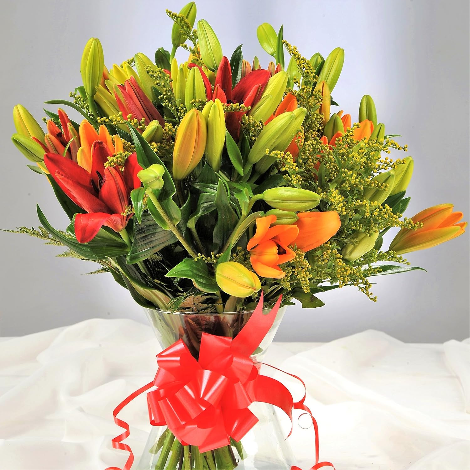 Asiatic Lily Fresh Flowers Delivery Next Day Prime, Send a Luxury Gift Wrapped Bouquet with Handwritten Card-1