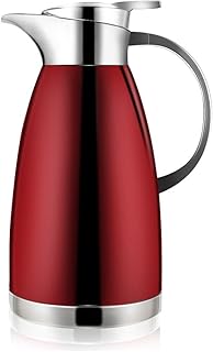 Haosens 1.8 Litre Stainless Steel Coffee Carafe Double Walled Vacuum Insulated Coffee Jug Thermal Jug (Red)