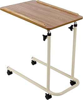 DAYS Overbed Table with Wheels, Laptop Desk with Wheels, Fully Adjustable Height and Angle, Laminated Top, Flat Packed Version, Height Adjustment 61 cm - 91 cm