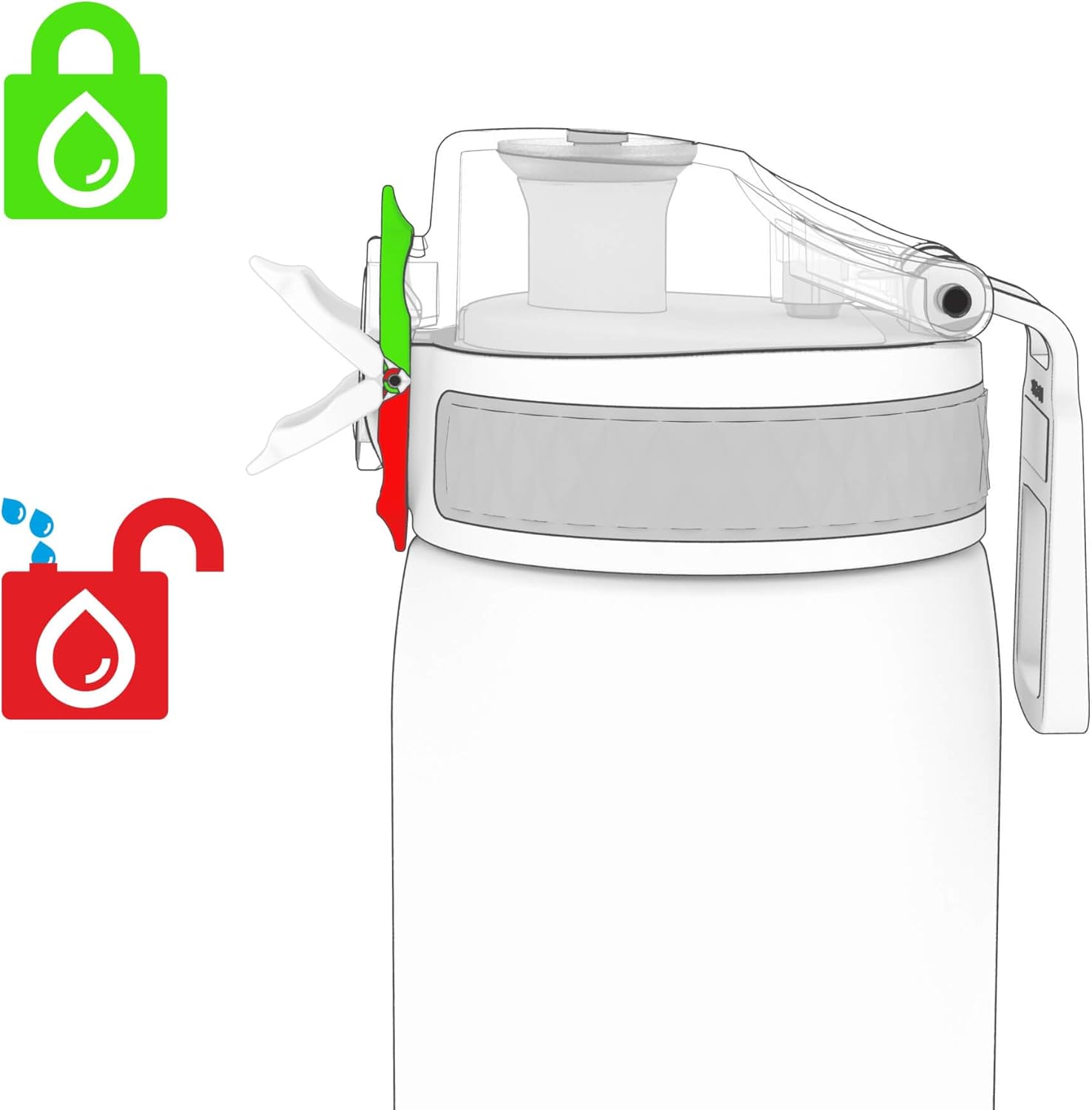 Ion8 Kids Water Bottle (350ml) Leak-proof Drinking Bottle, Triple Lock Lid to Prevent Spills, Easy to Clean & BPA Free, Carry Handle with Full Flip Lid, Ideal for Little Hands & Lunch Boxes-3