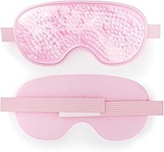 Eye Mask - Reusable, Microwavable & Freezable Eye Compress Gel Mask with Adjustable Strap for Puffy & Tired Eyes by Grace & Stella