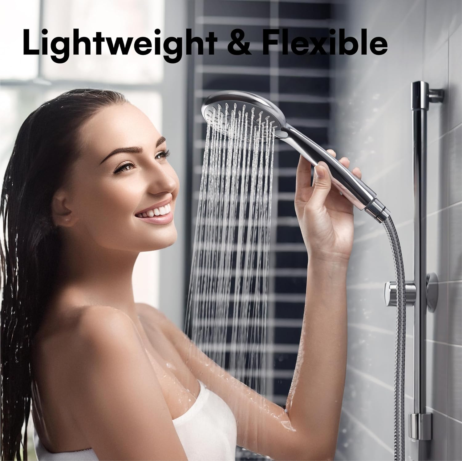 H&S Stainless Steel Long Shower Hose for Bath Taps with 2 Washers, 1.75m (69”) Universal Replacement Shower Hoses, Extra Shower Pipe Chrome Finish, Anti Kink & High Flow Flexible Handheld Extension-3