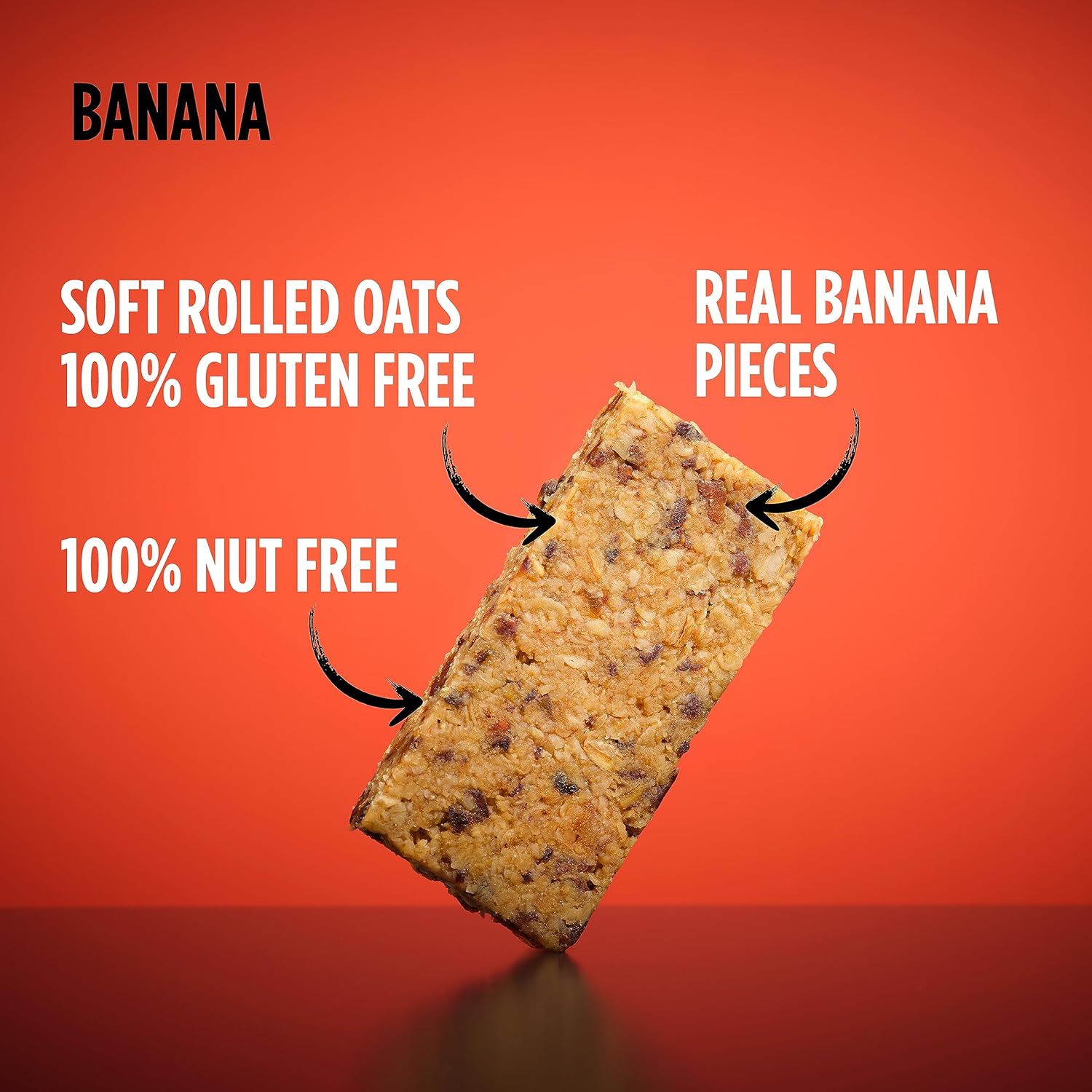 Getbuzzing Nut Free Oat Flapjack - Healthy Snack & Energy Bars - Running, Gym, Cycling Energy - Made in The UK - Banana Pack of 20-2