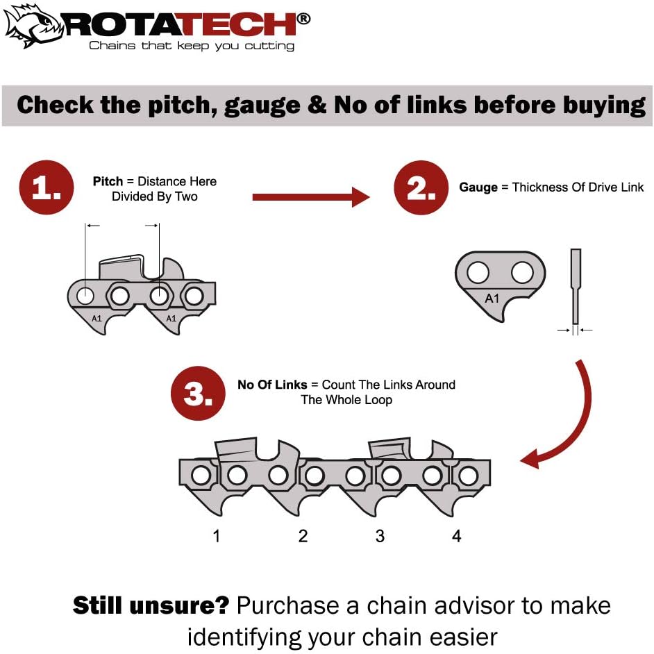 Rotatech Genuine Replacement chain for Black and Decker 40cm / 16in chainsaw chain-1