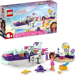 LEGO Gabby's Dollhouse Gabby & MerCat's Ship & Spa Boat Toy with Beauty Salon, Figures and Accessories, Playset Gift for Girls, Boys, Kids 4 Plus Years Old 10786