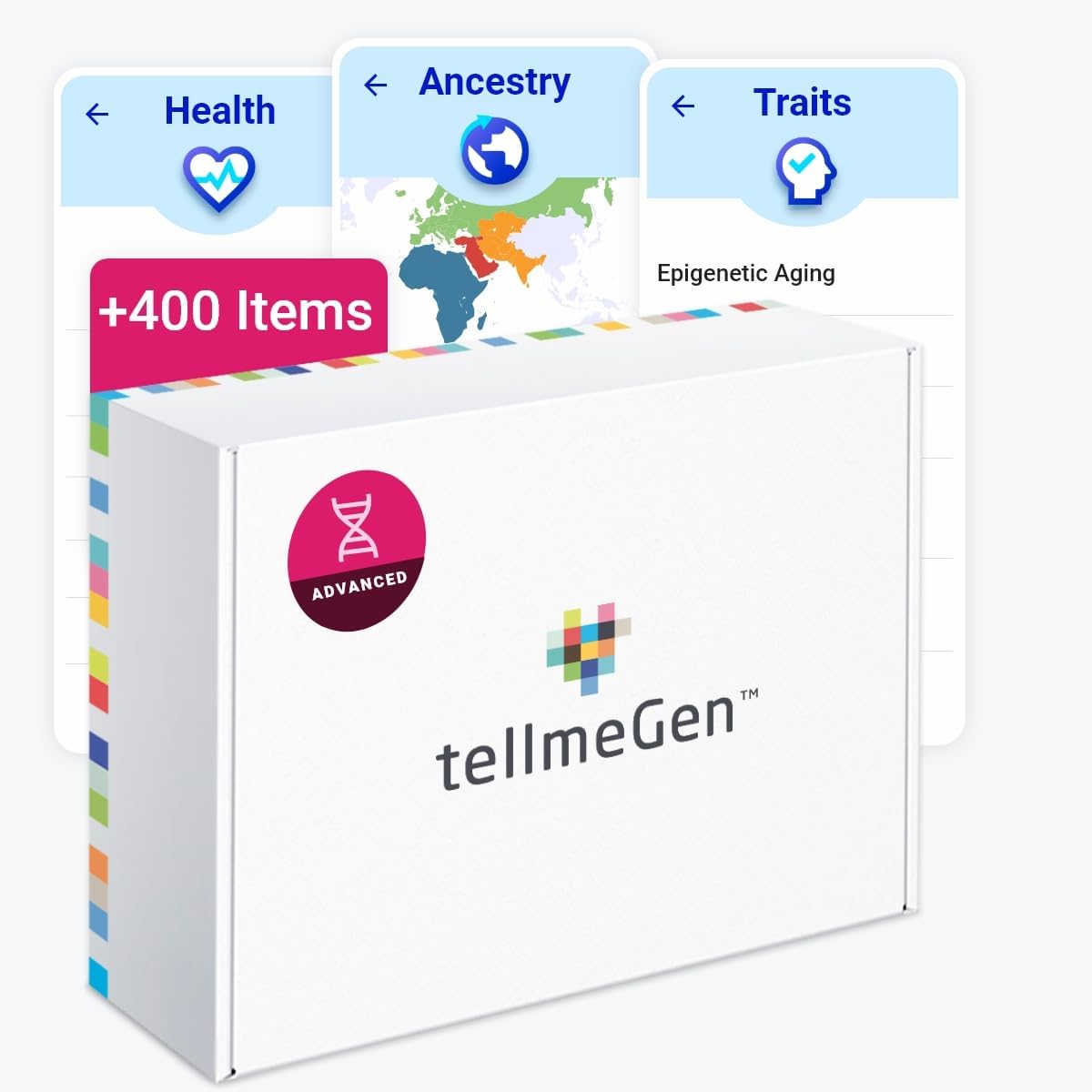 tellmeGen DNA Test Advanced (Health, Ancestry, Traits and Wellness) More Than 400 Updated Reports-0