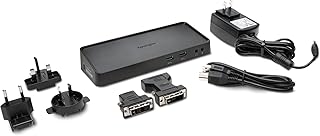 Kensington (SD3600) USB 3.0 Dual Display Universal Laptop Docking Station for Home Office, With HDMI, DVI outputs (includes DVI-VGA + DVI HDMI adapters)