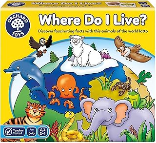 Orchard Toys Where Do I Live , Fun and Educational Matching and Memory Game, Double-Sided Boards include animal and habitat facts, Ages 3-6