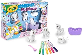 CRAYOLA Washimals Peculiar Pets - Colour and Wash Playset - Unicorn, Owl, Dragon, Yeti - Creative Colouring Crafts Kit, Gift Set with Washable Marker Pens