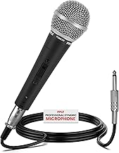 Pyle Microphone - Professional Dynamic Vocal Microphones, with ON/OFF Switch, Dynamic Cardioid, Handheld Mic for Singing, w/ 4.5 m – XLR Audio Cable, Compatible for Karaoke-Speaker-Speech-Amp-Mixer