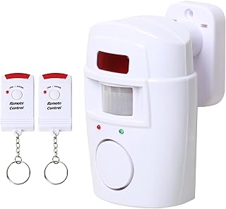 TRIXES Garden Shed Wireless Motion Sensing Alarm – Home Security – Battery Powered - for Summer House Garages Caravans – Alarm System – with 2 x Remote Control