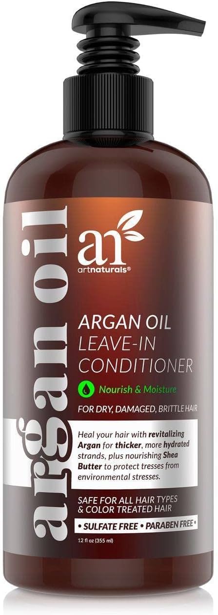 ArtNaturals Argan Oil Leave in Conditioner - (12 Fl Oz / 355ml) - Made with Organic and Natural Ingredients - Detangler Treatment for Curly, Damaged, Dry, Color Treated and Hair Loss-0