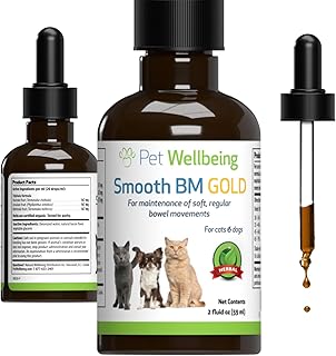 Pet Wellbeing Smooth BM Gold for Dogs - Vet-Formulated - Gentle Constipation Relief for Canines - Natural Herbal Supplement 2 oz (59 ml)