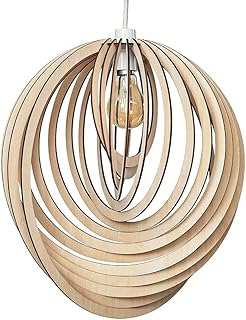 MiniSun Modern Droplet Shaped Wooden Spiral Design Self Assembly Ceiling Pendant Light Shade