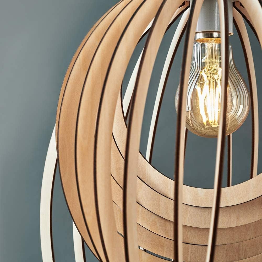 MiniSun Modern Droplet Shaped Wooden Spiral Design Self Assembly Ceiling Pendant Light Shade-7