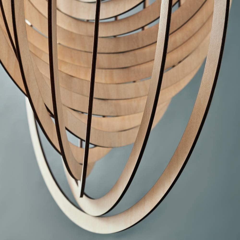 MiniSun Modern Droplet Shaped Wooden Spiral Design Self Assembly Ceiling Pendant Light Shade-8