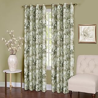 Achim Home Furnishings Soft Window Panel, Polyester, Green, 50 x 63