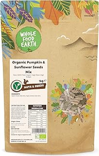 Wholefood Earth Organic Pumpkin & Sunflower Seeds Mix 1kg Raw | GMO Free | Vegan | High Fibre | High Protein | Certified Organic