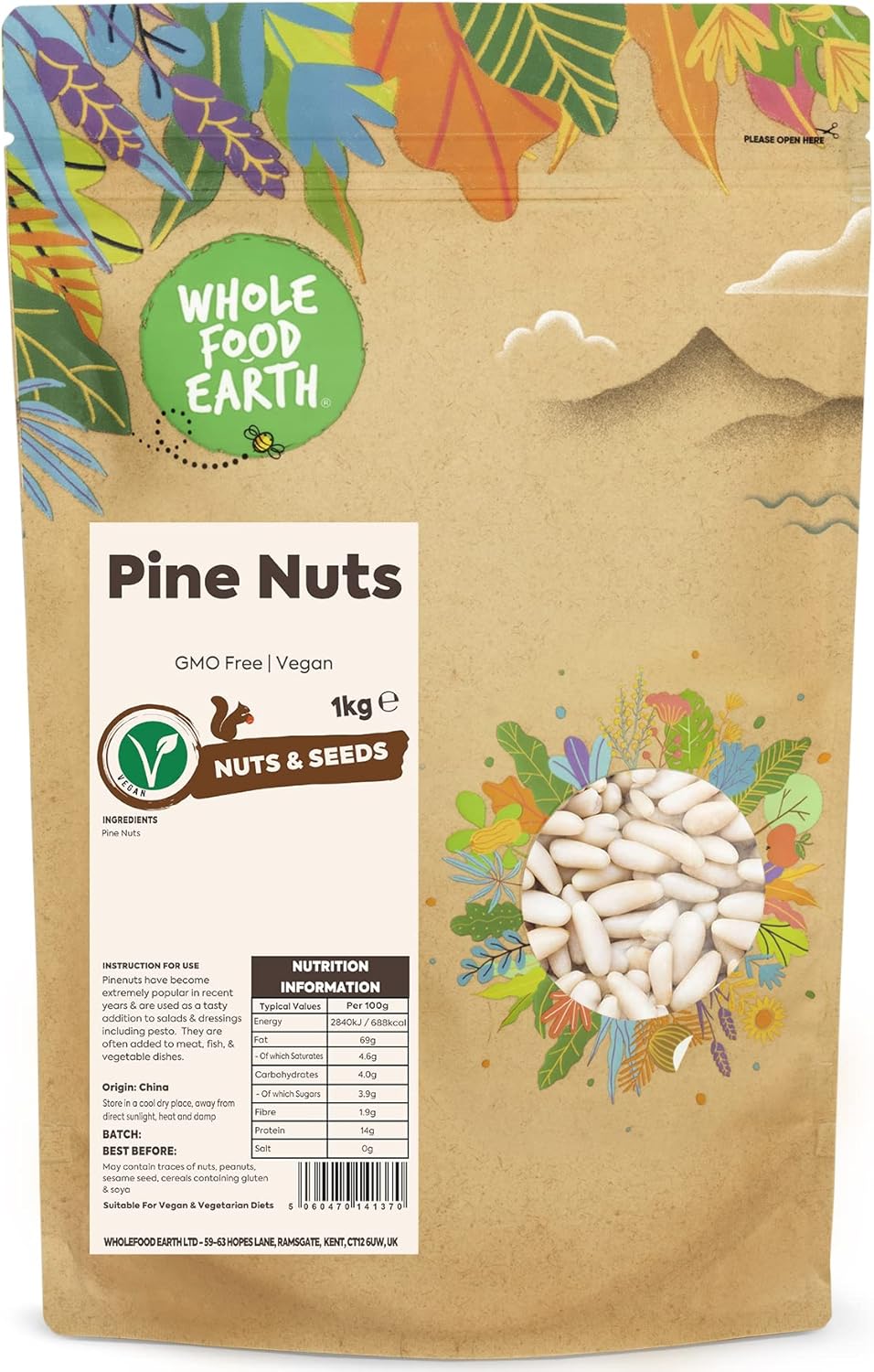 Wholefood Earth - Pine Nuts, 1 kg-0