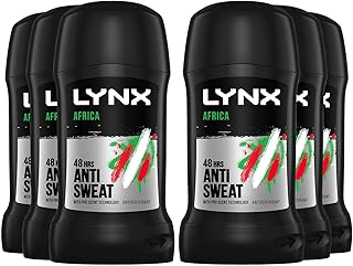 Lynx Africa 48-hour protection against odour and wetness Anti-perspirant Stick deodorant to finish your style 50 ml pack of 6