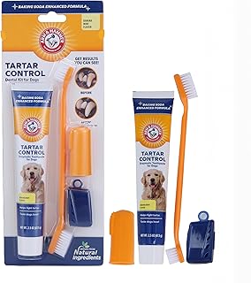 Arm & Hammer Tartar Control Dental Kit for Dogs, Banana Mint White