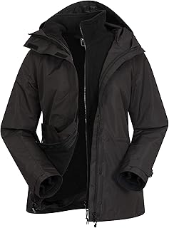 Mountain Warehouse Fell Womens 3 in 1 Jacket -Water Resistant Rain Jacket, Adjustable Hood Ladies Triclimate Jacket, Packable Hood - Ideal Womens Coat for Walking