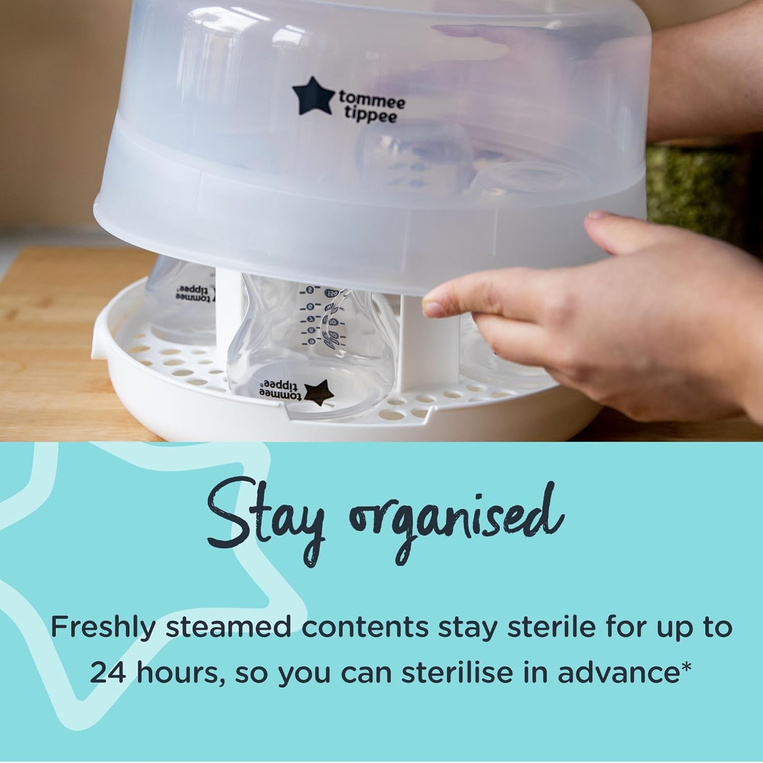 Tommee Tippee Microsteri Microwave Steam Steriliser for Baby Bottles and Accessories, Kills Viruses and 99.9 Percent of Bacteria, 4-Minute Sterilisation Cycle-4