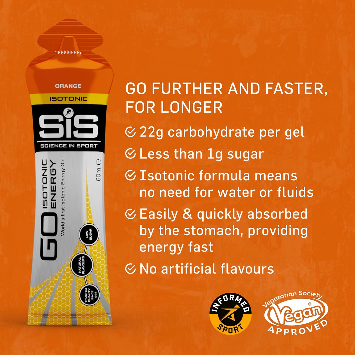 Science In Sport GO Isotonic Energy Gels, Running Gels with 22g Carbohydrates, Low Sugar, Variety Pack of Assorted Flavours, 60ml Per Serving (20 Pack)-2