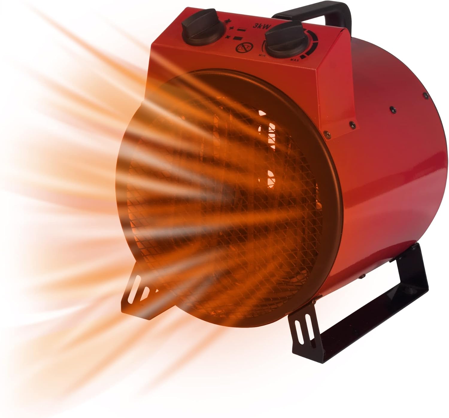 Igenix IG9301 Industrial/Commercial Drum Fan Heater with 2 Heat Settings and Cooling Fan Setting, Integrated Carry Handle, Ideal for Garages and Large Indoor Spaces, 3000 W, Red-0