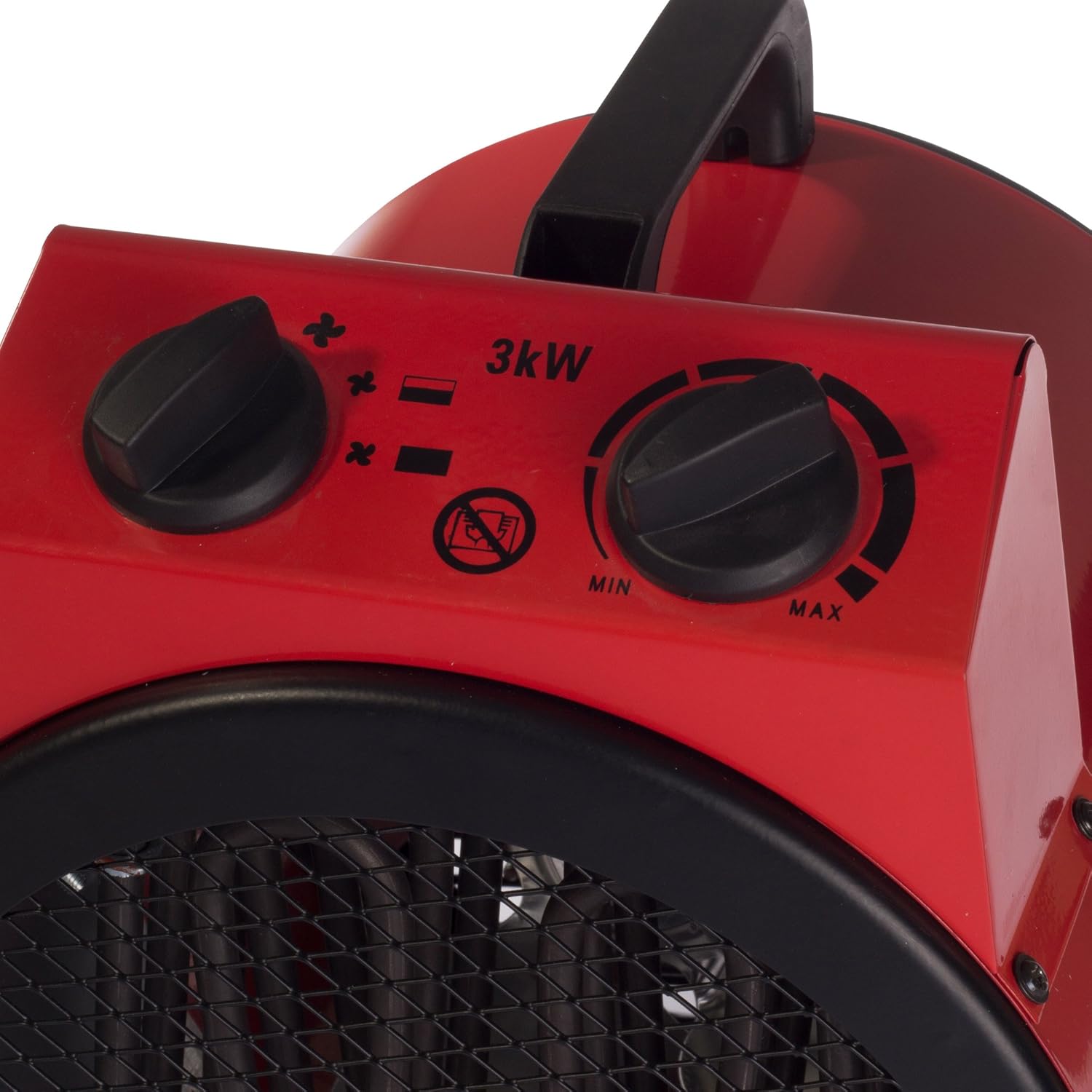 Igenix IG9301 Industrial/Commercial Drum Fan Heater with 2 Heat Settings and Cooling Fan Setting, Integrated Carry Handle, Ideal for Garages and Large Indoor Spaces, 3000 W, Red-1