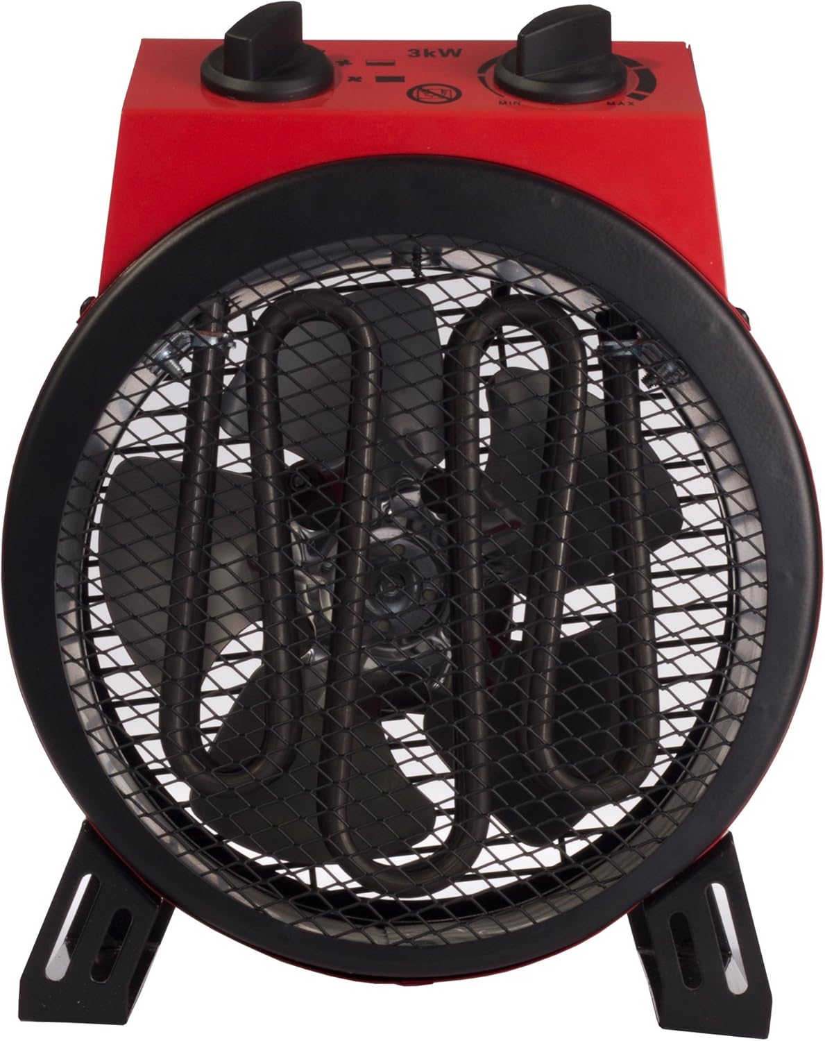 Igenix IG9301 Industrial/Commercial Drum Fan Heater with 2 Heat Settings and Cooling Fan Setting, Integrated Carry Handle, Ideal for Garages and Large Indoor Spaces, 3000 W, Red-2