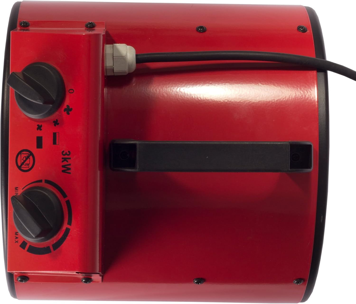 Igenix IG9301 Industrial/Commercial Drum Fan Heater with 2 Heat Settings and Cooling Fan Setting, Integrated Carry Handle, Ideal for Garages and Large Indoor Spaces, 3000 W, Red-4