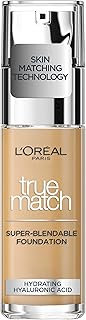 L'Oreal Paris True Match Liquid Foundation, Skincare Infused with Hyaluronic Acid, SPF 17, Available in 40 Shades, 5N Neutral Undertone, 30 ml