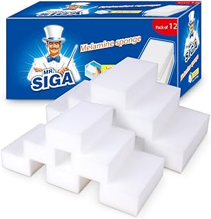 MR.SIGA Multi-Functional Eraser Sponge, Magic Cleaning Pads for Kitchen Household Cleaning, 12 Count, Size 4.7" x 2.4" x 1.2"