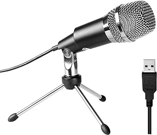 FIFINE USB Microphone, Plug &Play Home Studio USB Condenser Microphone for Skype, Recordings for YouTube, Google Voice Search, Games(Windows/Mac)-K668